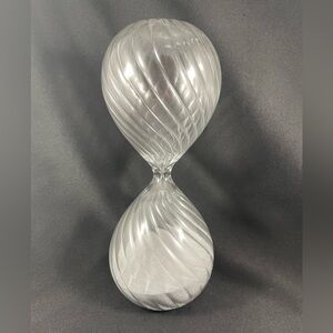 Hand Blown Glass Hourglass With Grey Sand